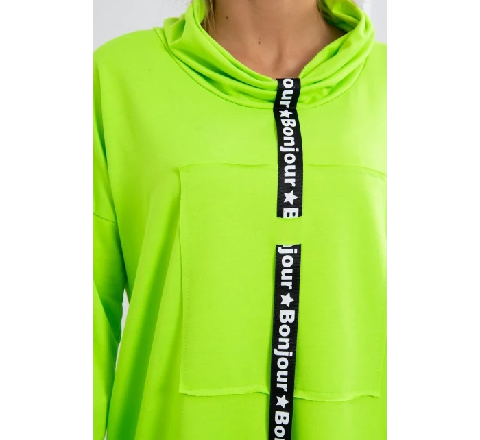 Zelené neonové šaty v barvě kravaty Zelené neonové šaty v barvě kravaty