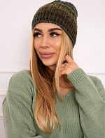 Fleecová čepice Melisa K241 hnědá+zelená