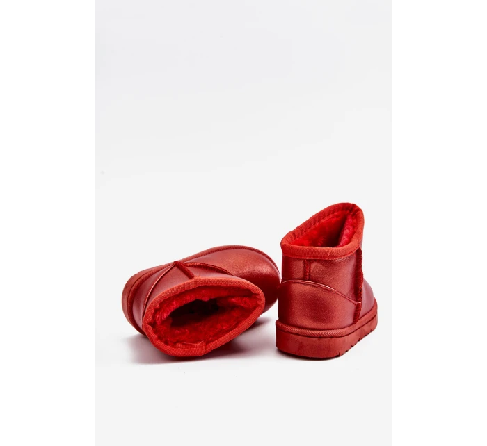 Dětské sněhule s kožešinou Červené model 21605368 - Boto