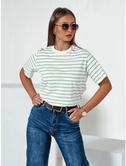 Dámské pruhované tričko RILANT zelené FashionStreet RY2563