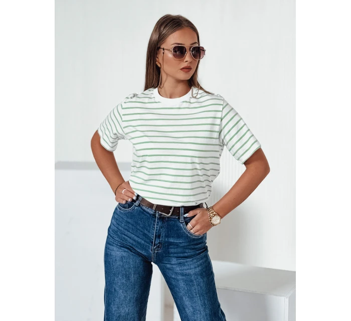 Dámské pruhované tričko RILANT zelené FashionStreet RY2563