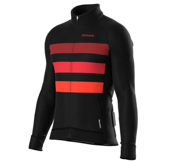 Biemme košile s dlouhým rukávem CALDERONE černá červená XXL