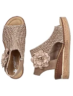 Dámské pohodlné sandály s pletenou platformou béžové Rieker 63791-60 Dámské pohodlné sandály s pletenou platformou béžové Rieker 63791-60