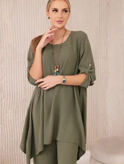 Sada halenky + kalhot s přívěskem khaki