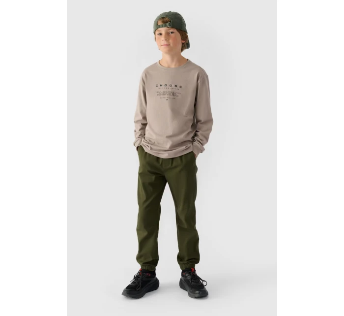 Chlapecké Kalhoty Jogger Casual Hladké 4F Khaki 4FJWMM00TTROM0812-43S