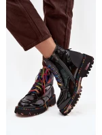 Dámské lakované kožené botky Artiker – černé Dámské lakované kožené botky Artiker – černé