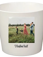 Bílý keramický květináč s fotografií - velký