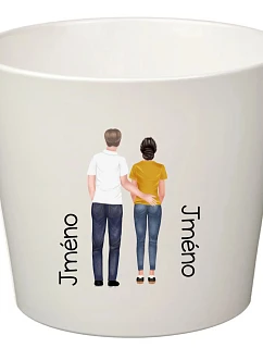 Personalizovaný keramický květináč s párem - velký