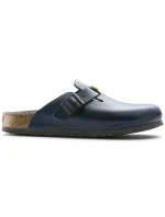 Dámské dřeváky Birkenstock Boston ESD Blue z přírodní kůže úzké úzké (0061388) Dámské dřeváky Birkenstock Boston ESD Blue z přírodní kůže úzké úzké (0061388)