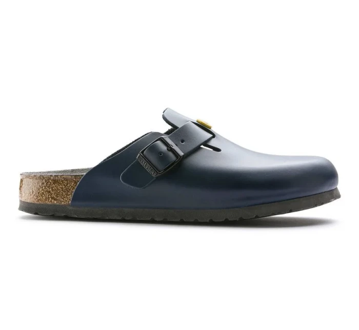 Dámské dřeváky Birkenstock Boston ESD Blue z přírodní kůže úzké úzké (0061388) Dámské dřeváky Birkenstock Boston ESD Blue z přírodní kůže úzké úzké (0061388)