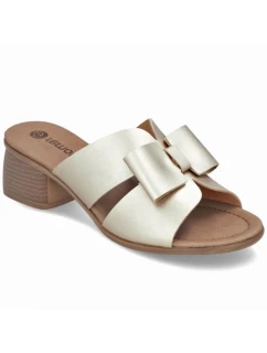 Dámské zlaté kožené žabky Remonte R8759-90