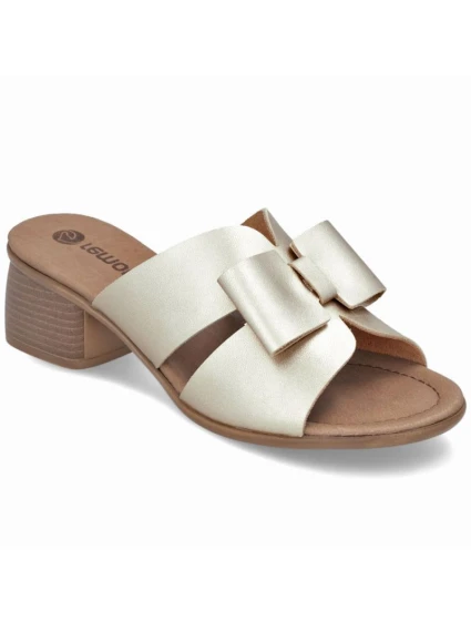 Dámské zlaté kožené žabky Remonte R8759-90