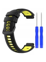 Silikonový řemínek pro Garmin G02 - černožlutý Silikonový řemínek pro Garmin G02 - černožlutý