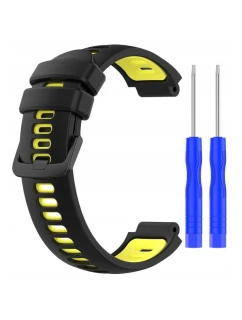 Silikonový řemínek pro Garmin G02 - černožlutý