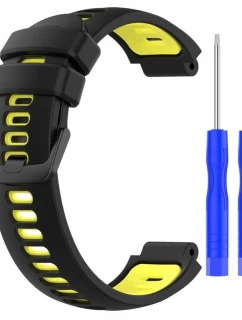 Silikonový řemínek pro Garmin G02 - černožlutý