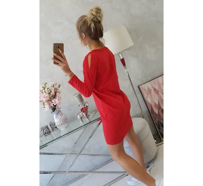 Šaty s potiskem koše červené Šaty s potiskem koše červené