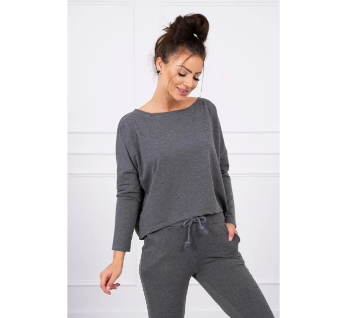 Souprava s oversize halenkou v grafitové barvě