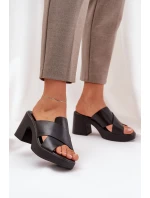 Lehké sandály na podpatku z eko kůže černé Kacaria Lehké sandály na podpatku z eko kůže černé Kacaria