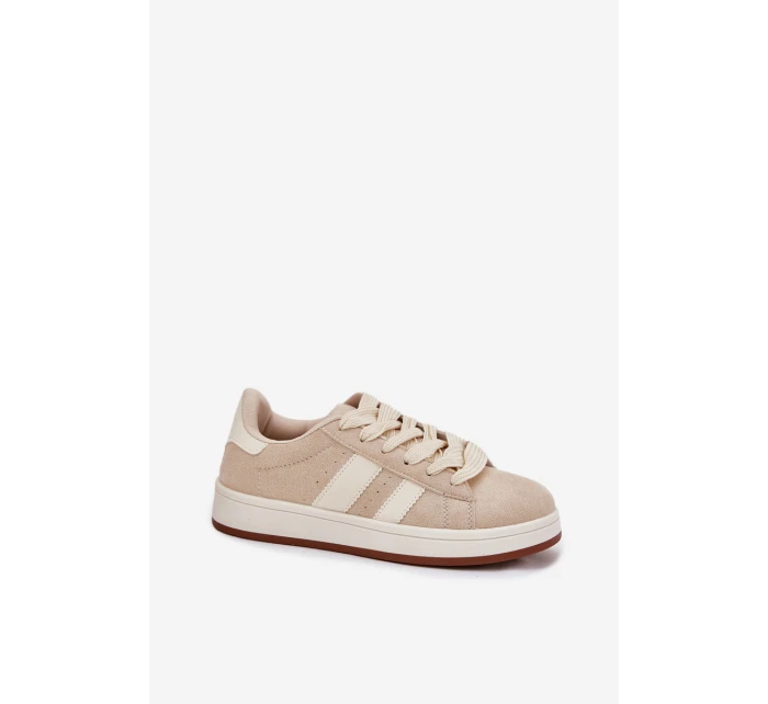 Dámské Tenisky Z Eko Semiše Béžové model 21696842 - EVENTO Dámské Tenisky Z Eko Semiše Béžové model 21696842 - EVENTO