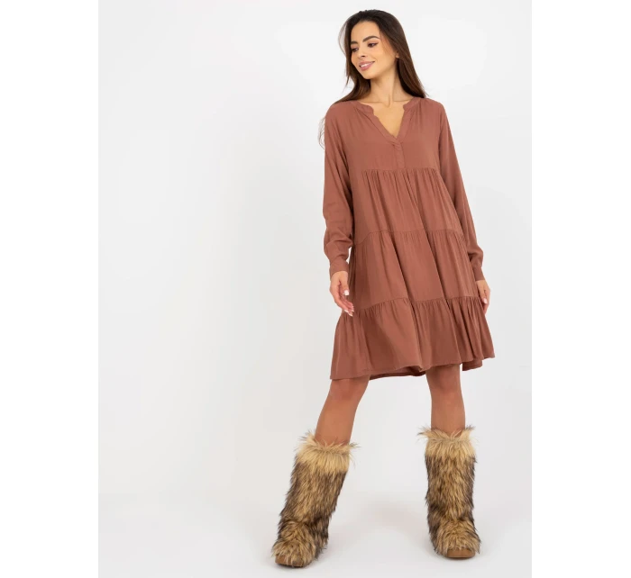 Šaty D73761M30361A hnědé