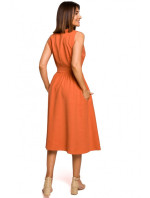 S224 Jedlové šaty bez rukávů - oranžové