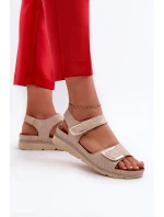 Pohodlné dámské sandály na suchý zip, béžová Iphiope