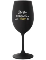 ŠTĚSTÍ SI NEKOUPÍŠ...ALE VÍNO JO! - černá sklenice na víno 350 ml ŠTĚSTÍ SI NEKOUPÍŠ...ALE VÍNO JO! - černá sklenice na víno 350 ml