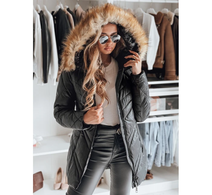 Dámská prošívaná zimní bunda SOLARIS černá FashionStreet TY4007 Dámská prošívaná zimní bunda SOLARIS černá FashionStreet TY4007