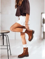 Dámské velbloudí kozačky s přezkou Dstreet model 21993772 - FashionStreet