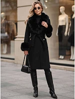 Płaszcz damski z odpinanym czarny model 22404894 - FashionStreet Płaszcz damski z odpinanym czarny model 22404894 - FashionStreet