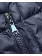 Tmavě modrá dlouhá dámská zimní bunda model 21245936 - W COLLECTION