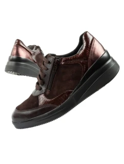 Scholl Emma Laces dámské sportovní kožené hnědé dámské platformy