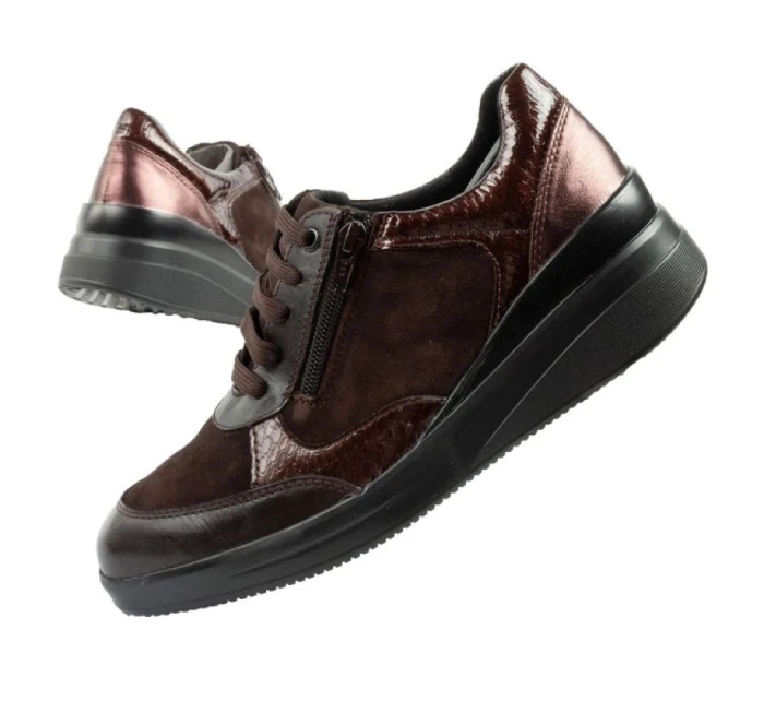 Scholl Emma Laces dámské sportovní kožené hnědé dámské platformy Scholl Emma Laces dámské sportovní kožené hnědé dámské platformy