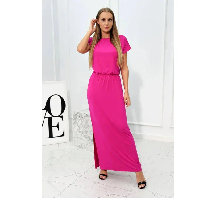 Viskózové šaty s kapsami fuchsie Viskózové šaty s kapsami fuchsie