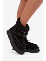 Semišové zimní boty pro ženy s ozdobnými Big Star Černé model 21708683 - Big Star Shoes