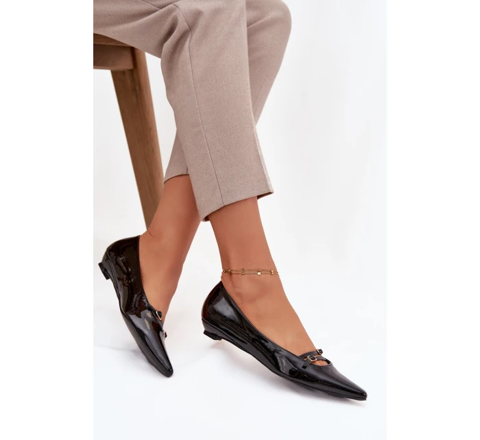 Lakované baleríny s proužky Černé model 21757600 - Boto