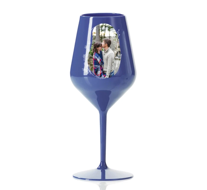 Personalizovaná nerozbitná sklenice s květinový ohraničením 