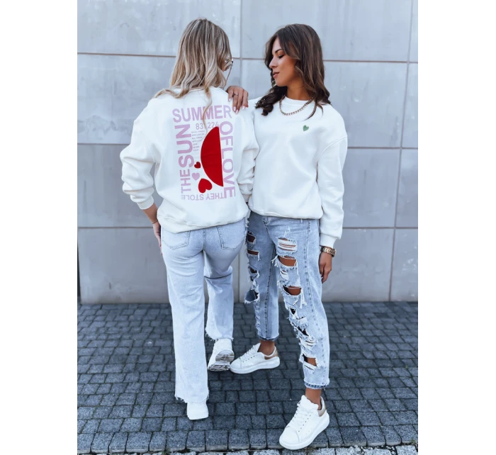 Dámská mikina HEARTBEAT bílá FashionStreet BY1214