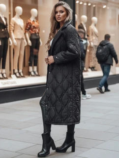 Dámský prošívaný dlouhý kabát TRENDIFY černý FashionStreet TY4378z