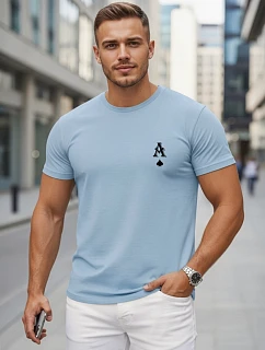 Pánské bavlněné tričko s potiskem AS Pik, světle modré, FashionStreet NX5130R