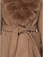 Dámský kabát s odnímatelným kožešinovým límcem Fango FashionStreet TY6075 Dámský kabát s odnímatelným kožešinovým límcem Fango FashionStreet TY6075