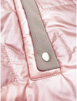 Světle růžová prošívaná bunda S'West s ozdobnými stahovacími lemy (B8241-81)