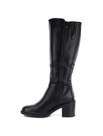 Dámské zateplené černé kozačky na podpatku Sergio model 22367804 - LEONE