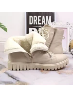 Rieker W RKR279C béžové zateplené boty na platformě