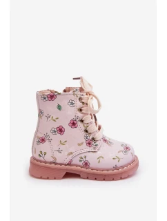 Dětské zateplené boty na zip Růžové model 21634773 - Boto