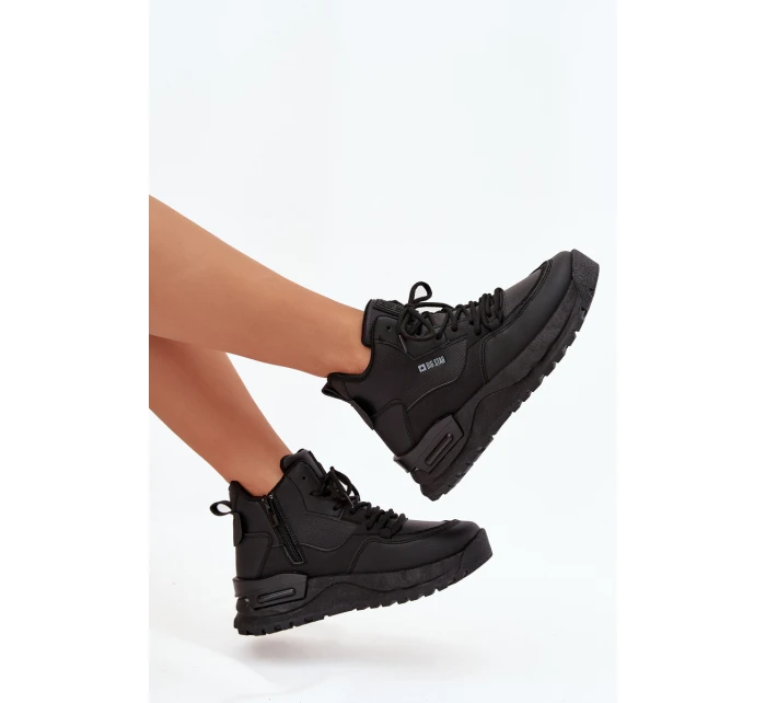 Dámské sportovní boty na platformě Big Star model 21708704 Černé - Big Star Shoes Dámské sportovní boty na platformě Big Star model 21708704 Černé - Big Star Shoes