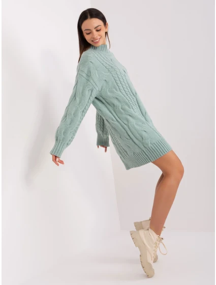 Sweter AT SW mietowy model 22541888 - FPrice Sweter AT SW mietowy model 22541888 - FPrice