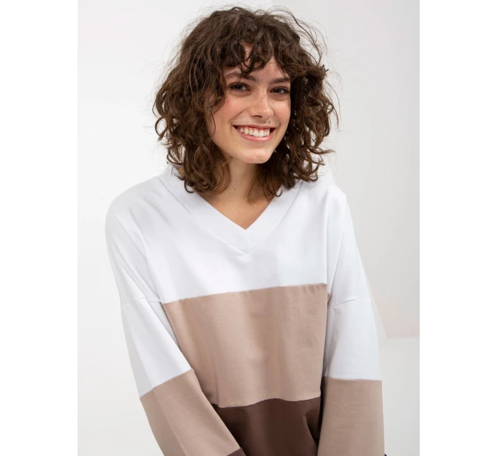 Mikina RV BL 8328.65P bílo-hnědá