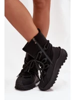 Dámské kožené sněhule na platformě Lee Cooper – černé Dámské kožené sněhule na platformě Lee Cooper – černé