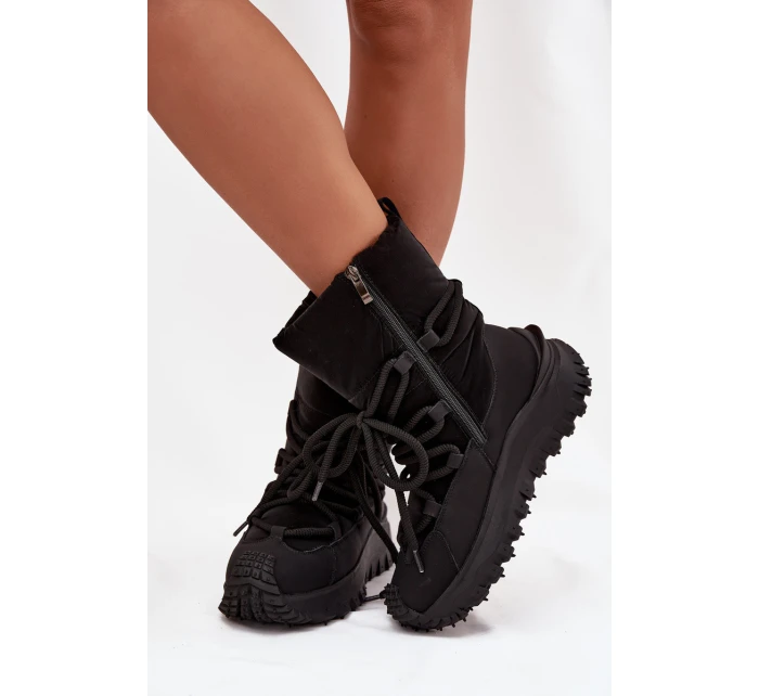 Dámské kožené sněhule na platformě Lee Cooper – černé Dámské kožené sněhule na platformě Lee Cooper – černé